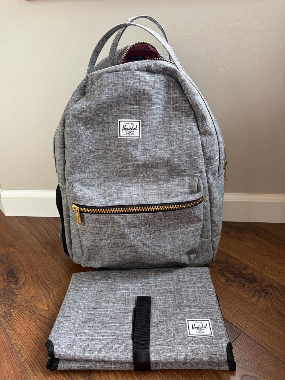 Herschel Kids' Grey Diaper Bag Backpack with Changing Mat